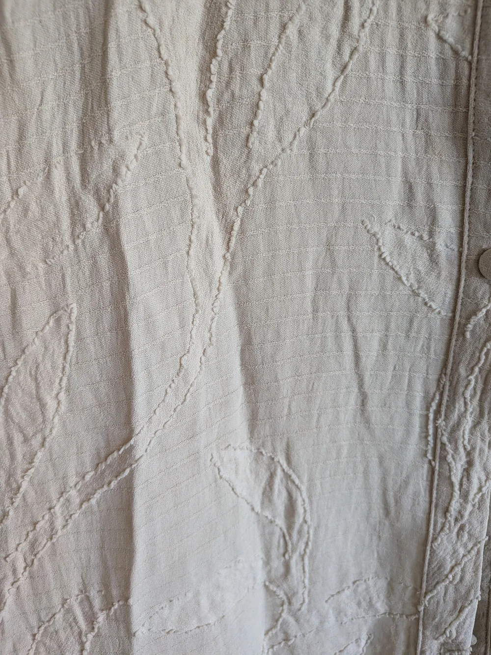 Umgee Neutral Cream Textured Button-Front Top - Picture 3 of 4